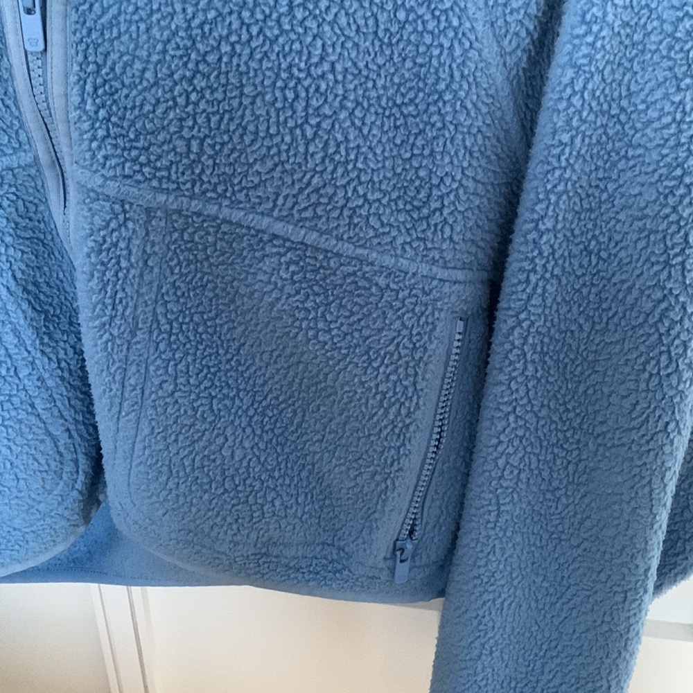 Aritzia Light Blue Sherpa Zip-Up Hoodie - Picture 3 of 7